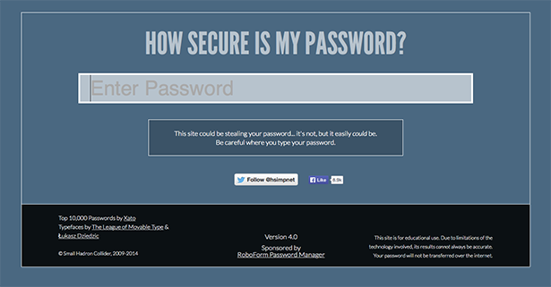 howsecureismypassword.net